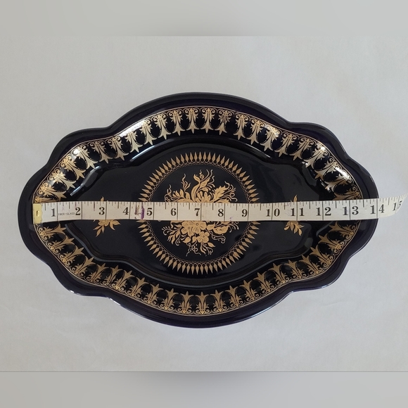 Royal Blue & Gold Gilt Serving Dish - Picture 7 of 10